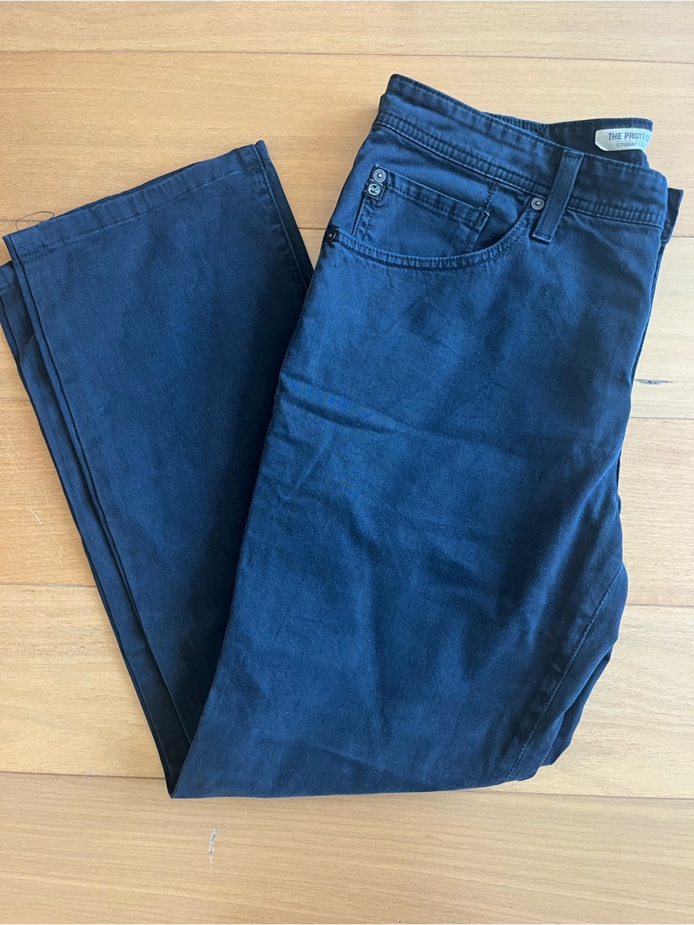 Ag Adriano Goldschmied Men's Navy Slim Straight Jeans